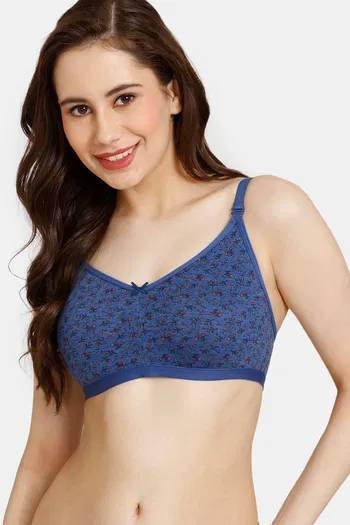 Buy Rosaline Everyday Double Layered Non-Wired 3/4th Coverage T-Shirt Bra - Blue Quartz